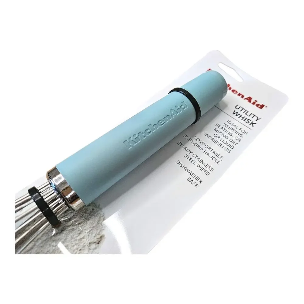 NEW KitchenAid Silicone Handle Utility Whisk in Mineral Water [Light Aqua]